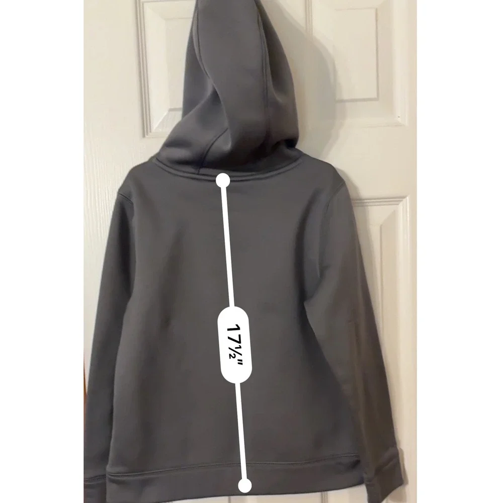 Under Armour Kids Gray Hoodie Youth Small Orange Logo‎ Pullover Sweatshirt NOTE!